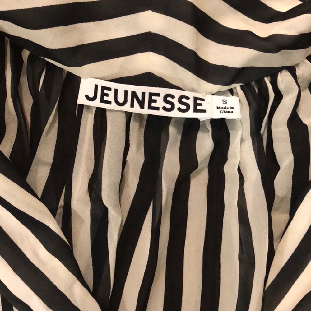 Jeunesse Silk Chiffon Black/White Striped Blouse - Picture 5 of 5